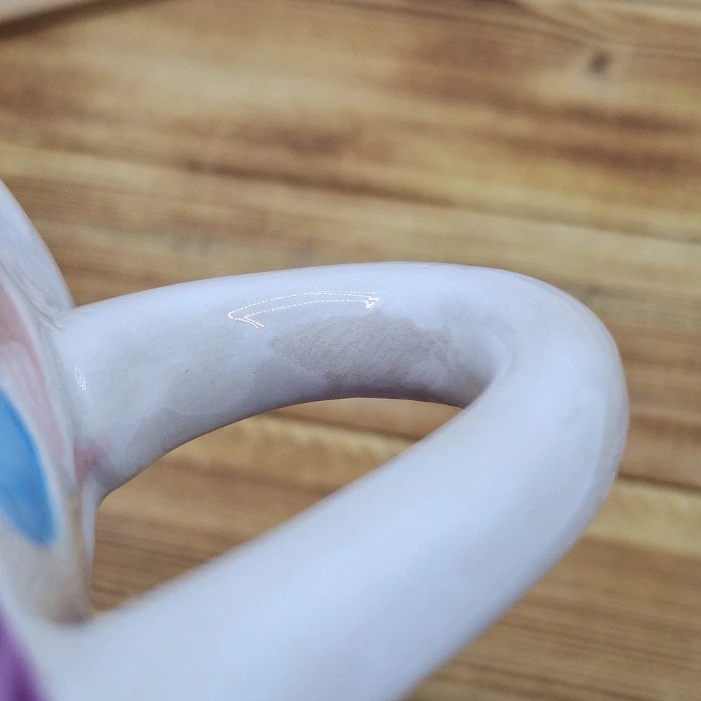 Rainbow Watercolor Candy‎ Heart Mug Planter Pen Holder Mis-Glaze Reuse